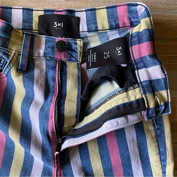 3x1 Striped High Waist Jeans - Picture 3 of 8